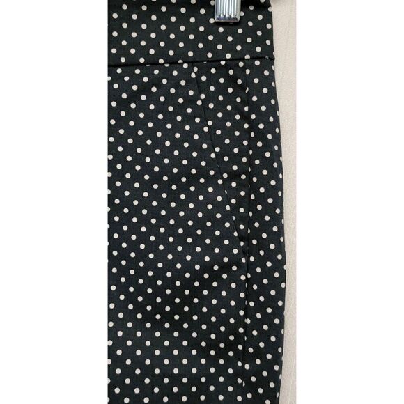 Ann Taylor Women's 2 Cambridge Crop Navy White Polka Dots Ankle Pants - Picture 9 of 9